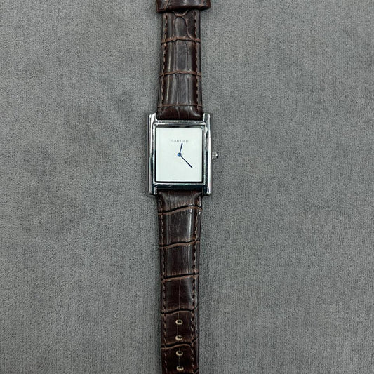 Simple Cartier Tank lather Watch