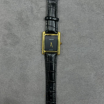 Simple Cartier Tank lather Watch