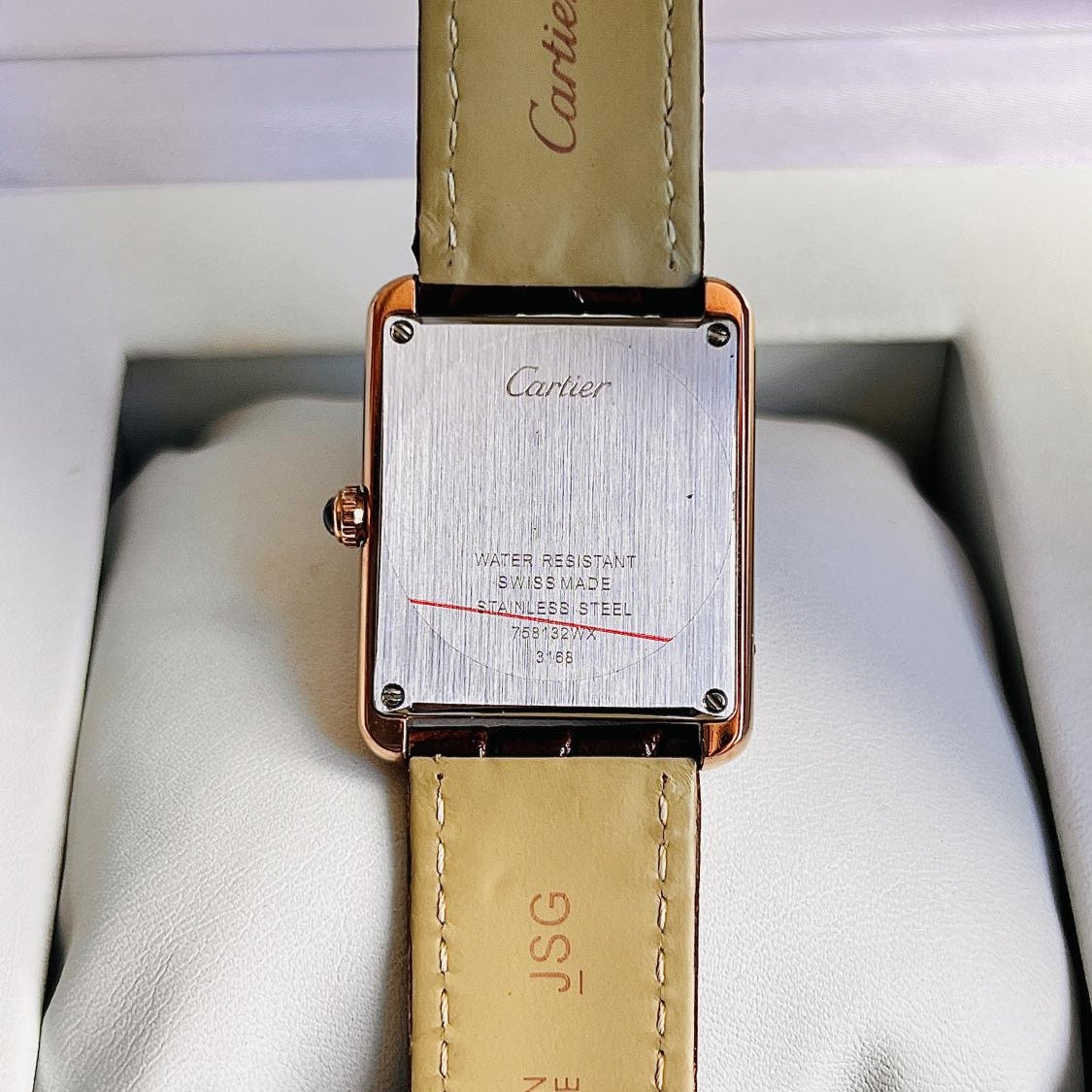 Cartier Tank lather Watch